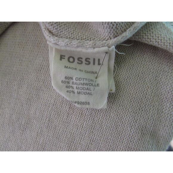 Fossil women's size small cardigan sweater button up light tan short crop - Picture 4 of 9